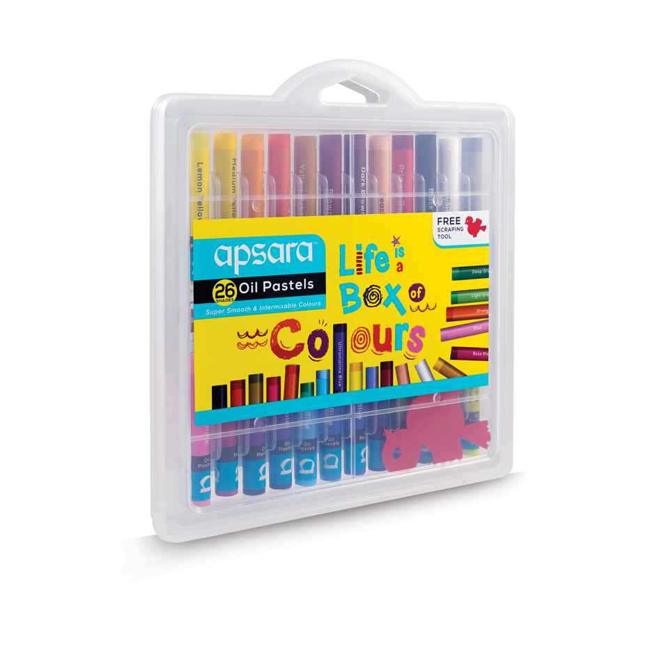 Apsara Oil Pastels 26 Shades - Plastic Box | Smooth Coloring