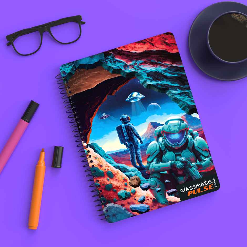 Classmate Single Line Pulse 3D Spiral Notebook (302 Pages, 21 x 30 cm, Assorted Designs)