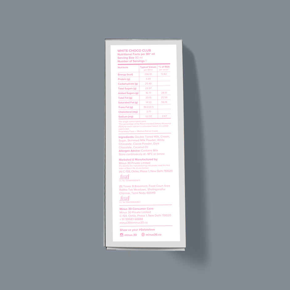 Minus 30 White Choco Club Stick