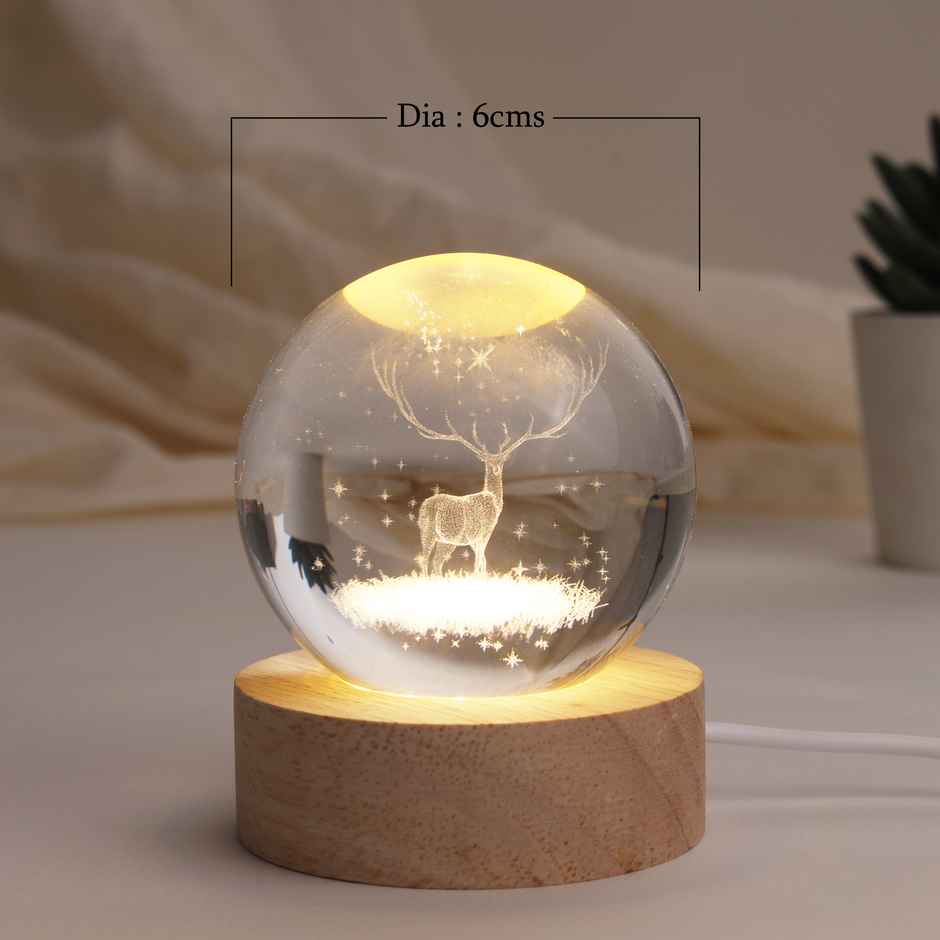 Reindeer Globe Lamp | Decorative Accent | Happy Mail