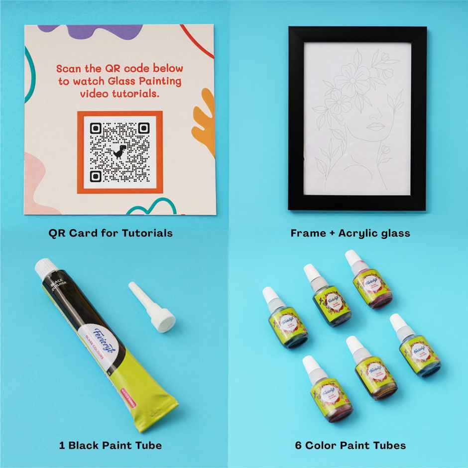 Glass Painting Kit | DIY Art Kit for Creating Custom Painted Glass Frame | Oye Happy