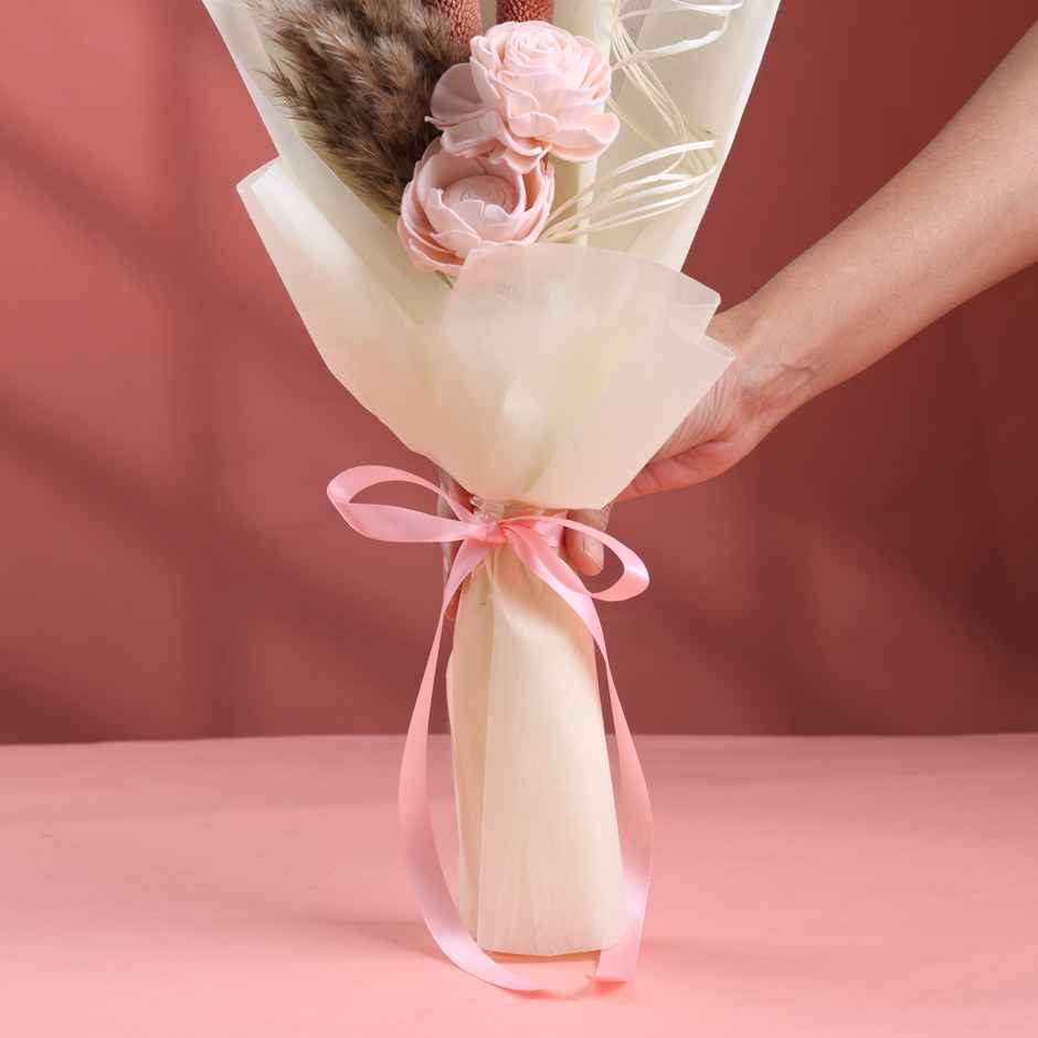 Rose & Wheat Harmony Artificial Bouquet for Your Loved One | FlowerAura
