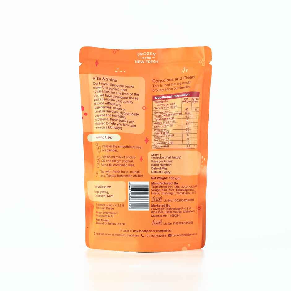 Pluckk Healthy & Lactose Free Mango Smoothie | Serves 1