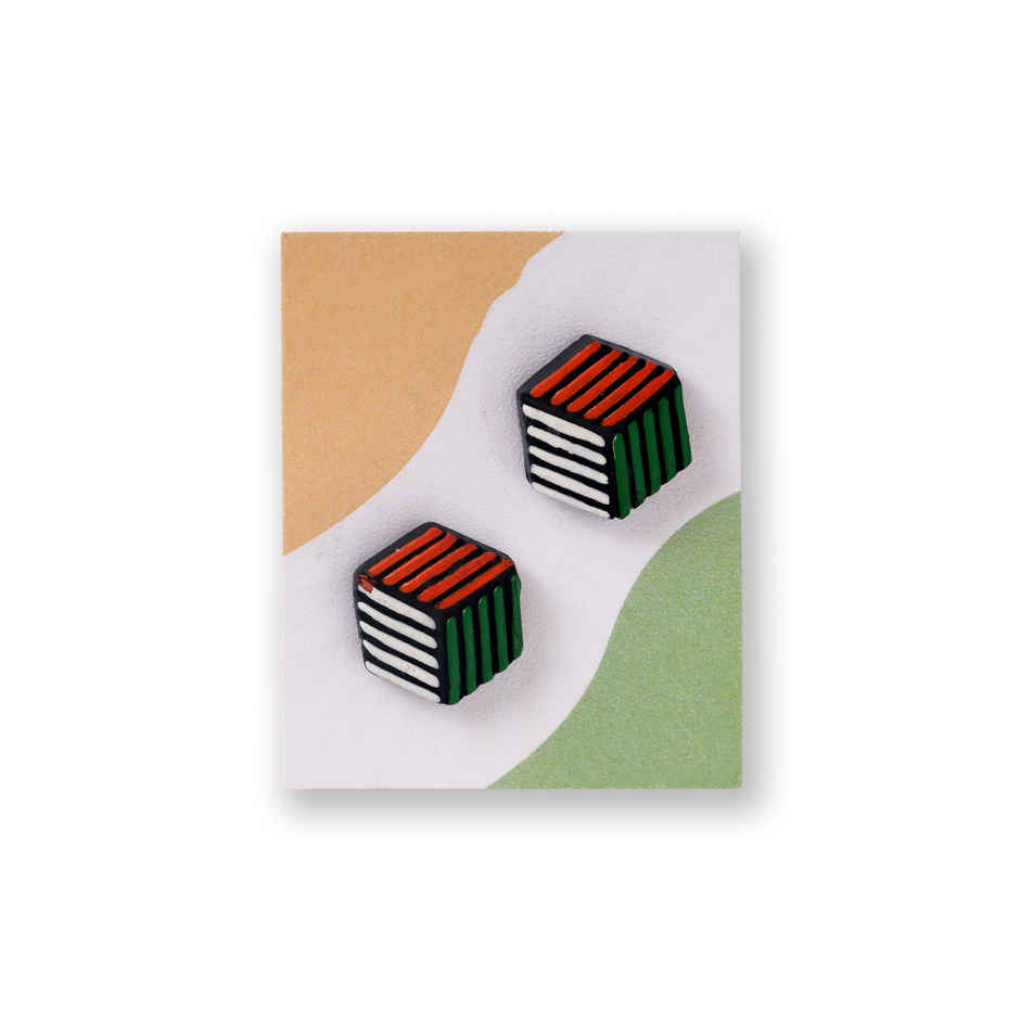 Tricolour Studs | Happy Mail