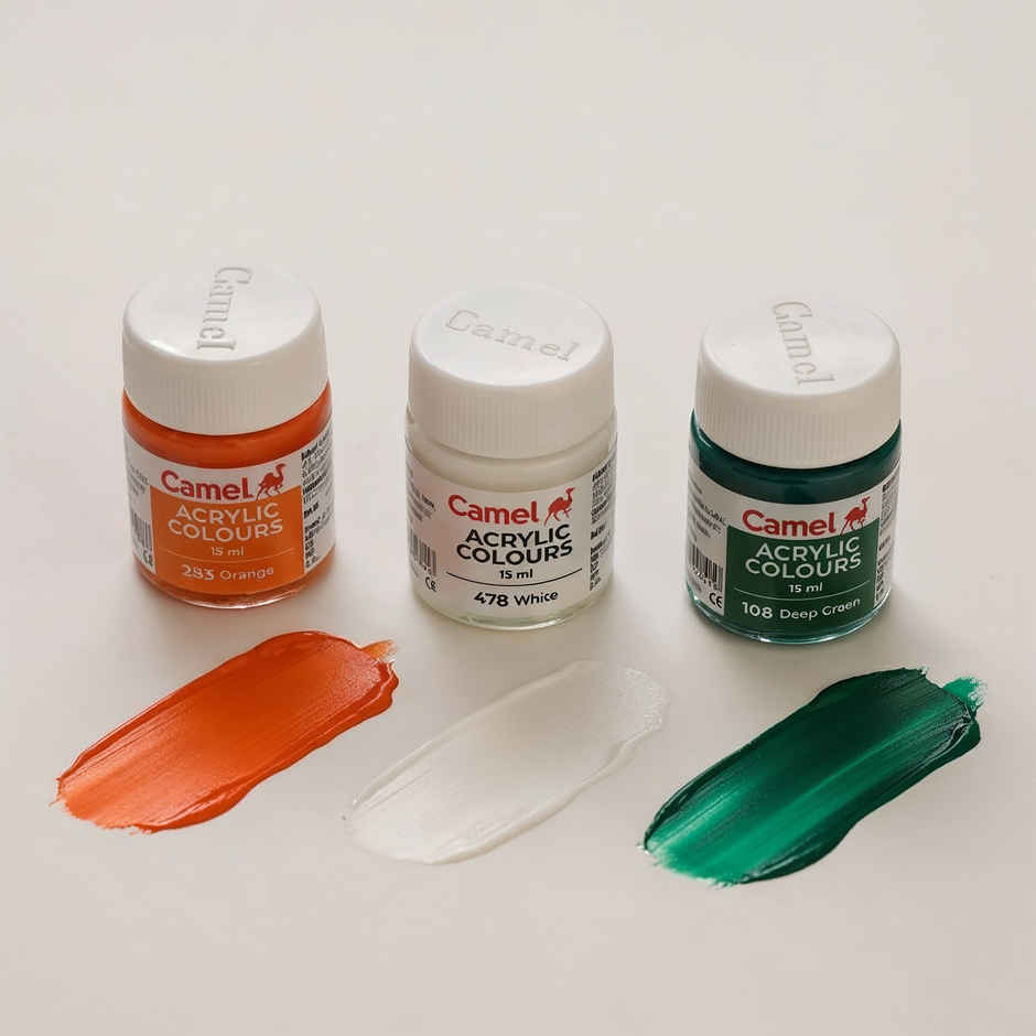 Tricolor Face Paint | Indian Flag Colored Face Paint for Cricket Match Parties | Propcon