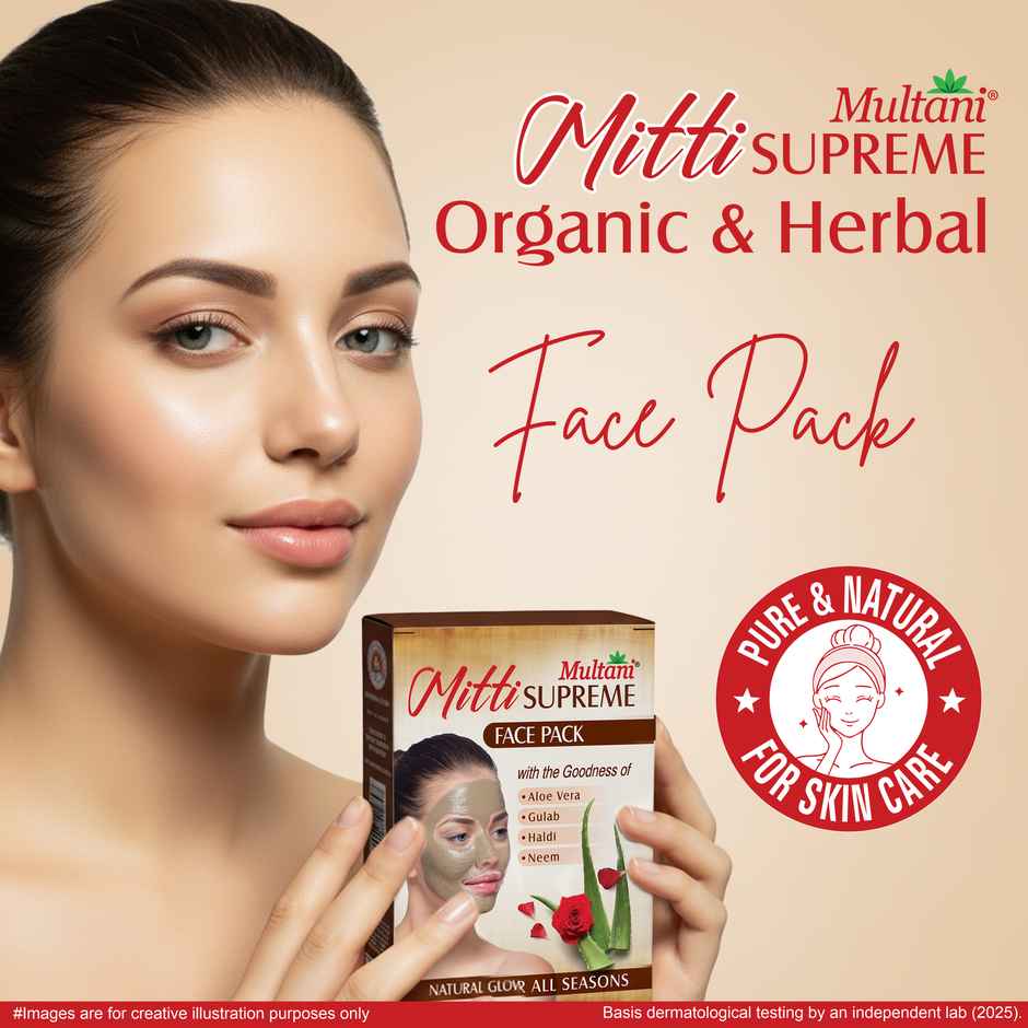 Multani Mitti Supreme | 100% Pure Face Powder | Skin Brightening & Instant Glow