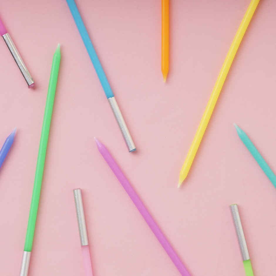 Neon Rainbow Cake Candle Multicolor | Propcon