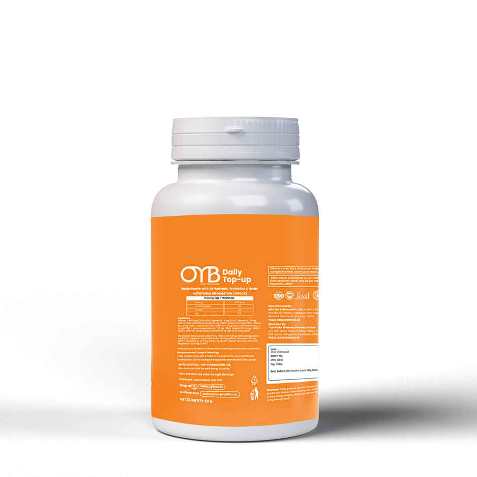 OYB Multivitamin with 24 Nutrients, Probiotics & Herbs