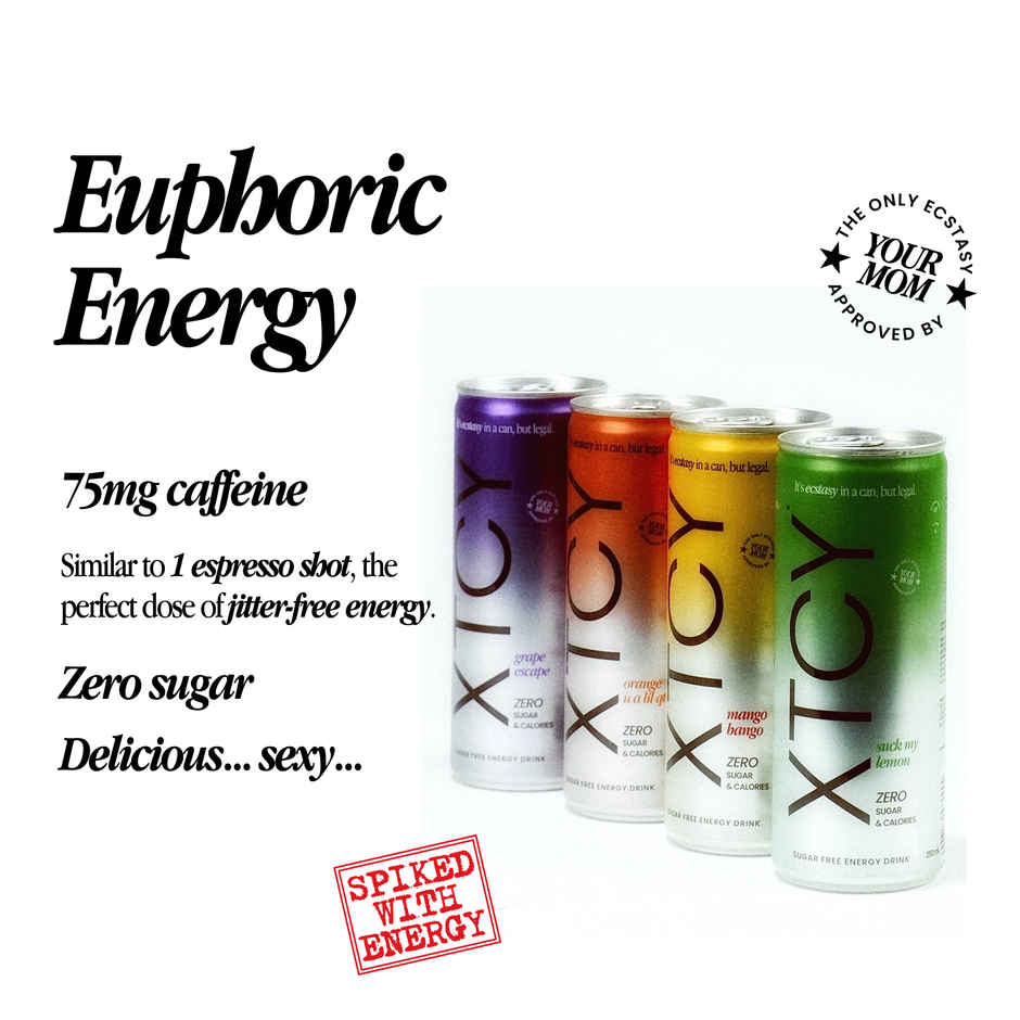 XTCY Orange 75mg Caffeine Zero Sugar Energy Drink