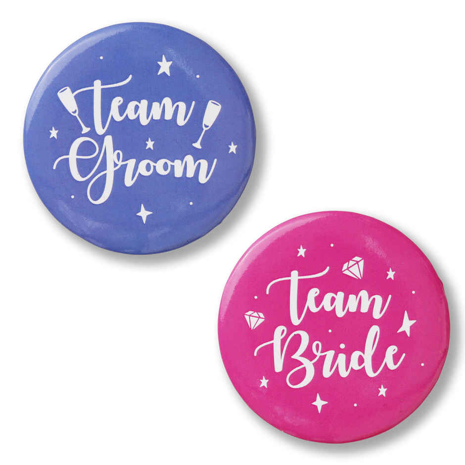 Team Groom Bride Badge Multicolour | Propcon