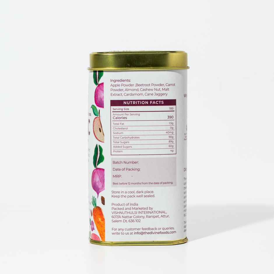 The Divine Foods Natural Milk Mix With Apple, Beetroot And Carrot Drink Mix