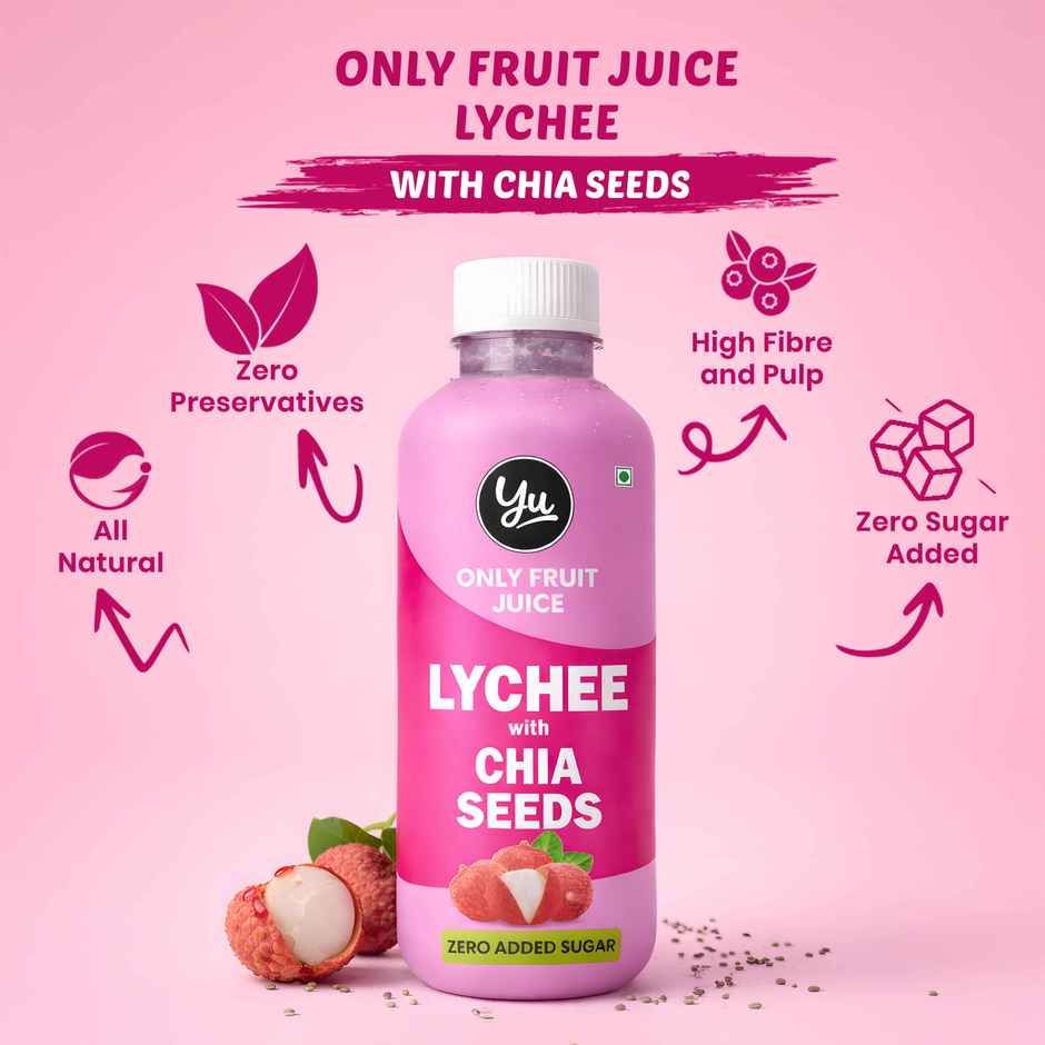 Yu Lychee With Chia Seeds | Only Fruit Juice