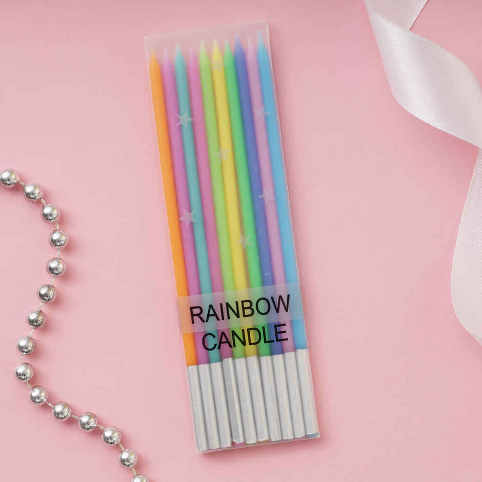 Neon Rainbow Cake Candle Multicolor | Propcon