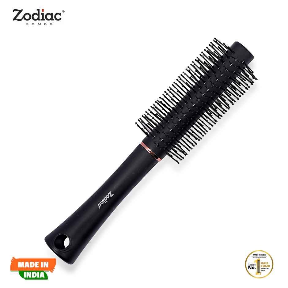 Zodiac Swiss Round Hair Brush | Black Matt
