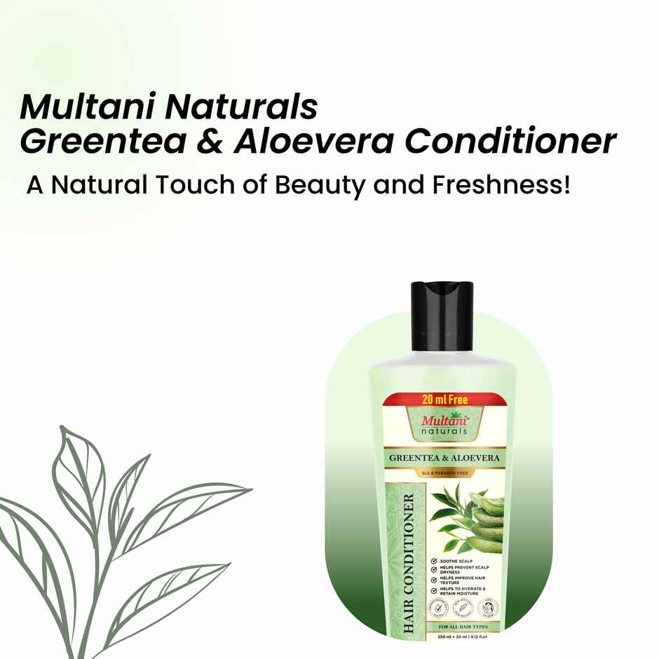 Multani Naturals Greentea & Aloevera Hair Conditioner | For Hair Fall & Scalp Dryness|No SLS