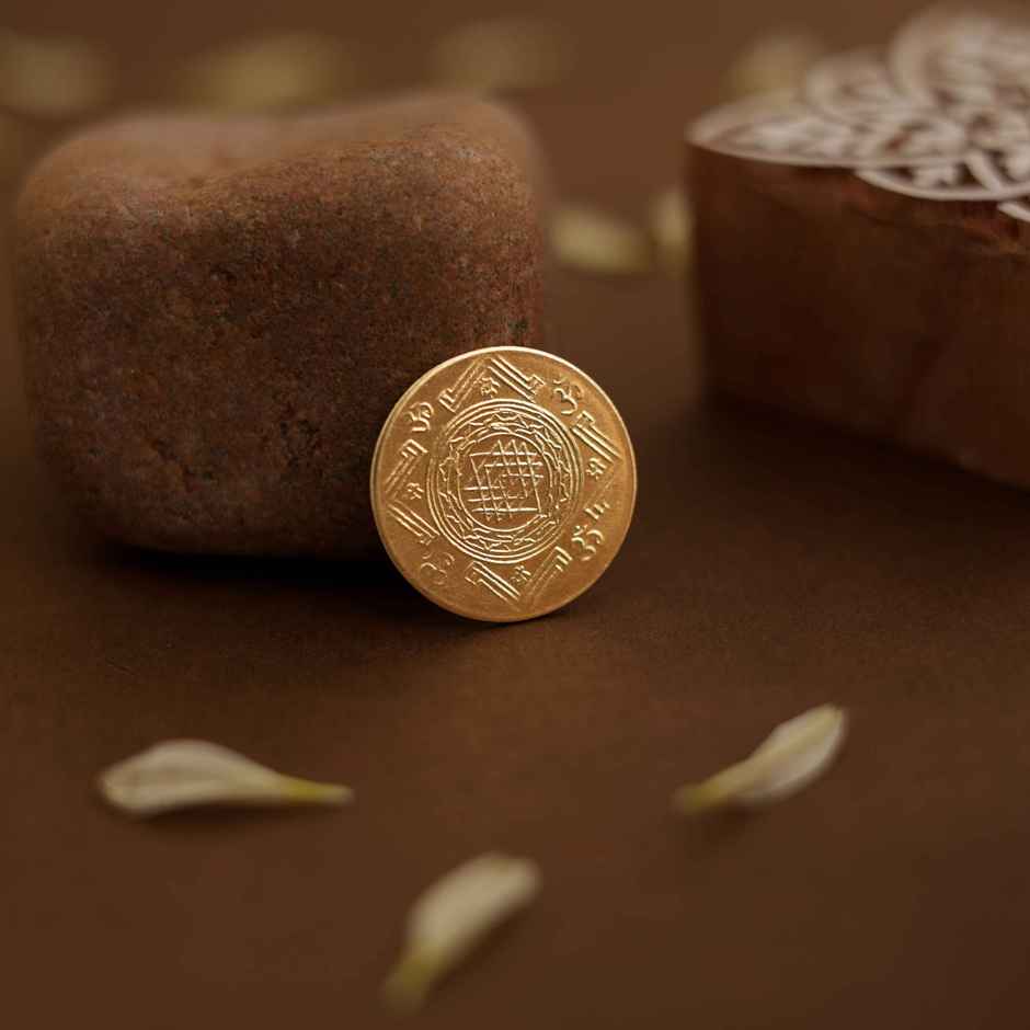 Lakshmi Artificial Puja Coin | Pooja Religious Ceremony Item | Gold | Oye Happy