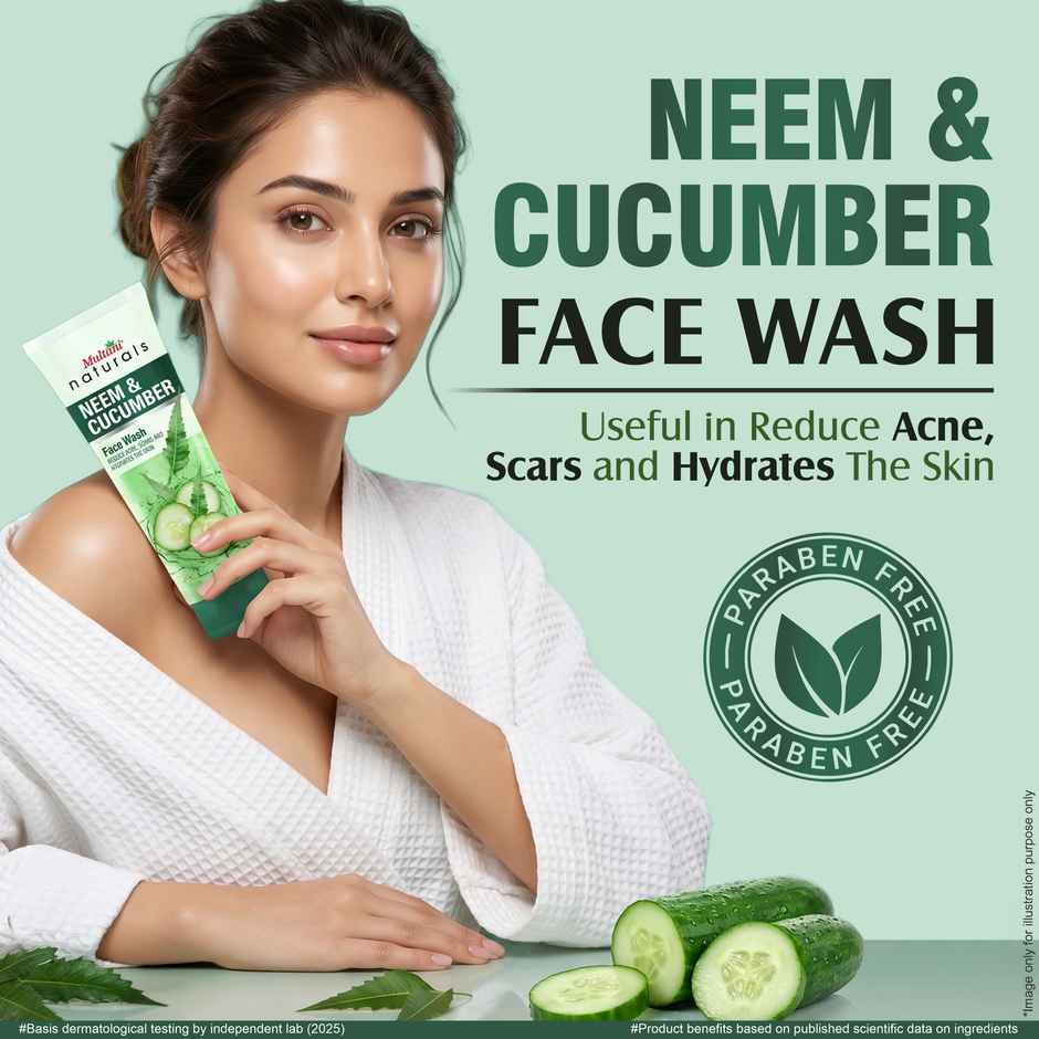 Multani Naturals Neem and Cucumber Face Wash Useful in Acne & Scars Hydrates the Skin