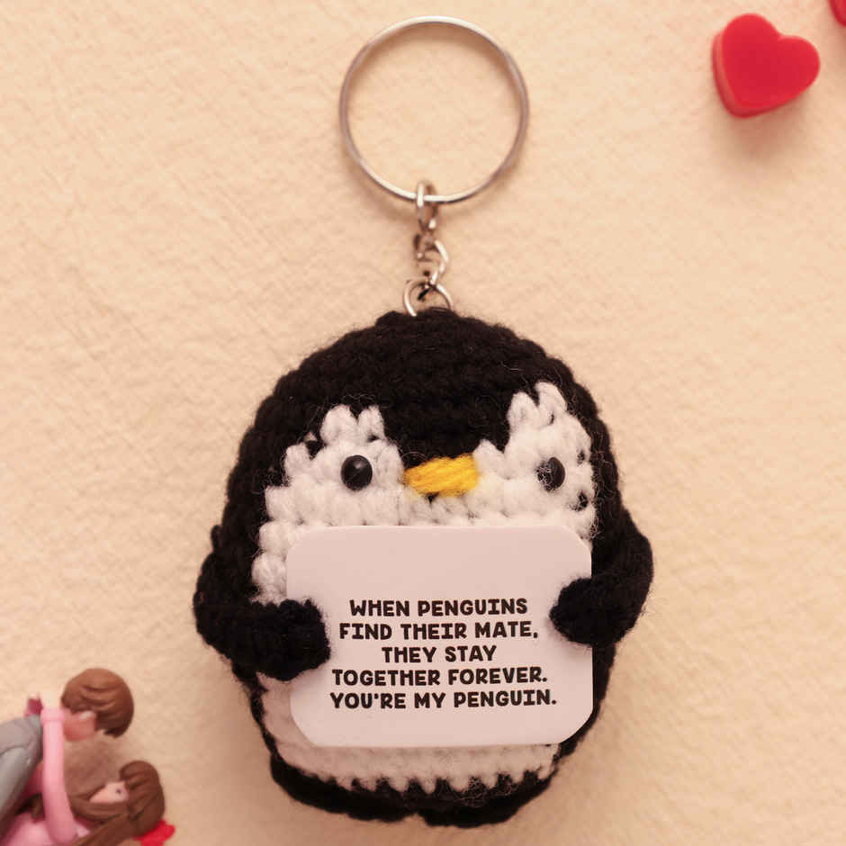 Cute Crochet Penguin Keyring | Small Gift for Loved Ones | Oye Happy