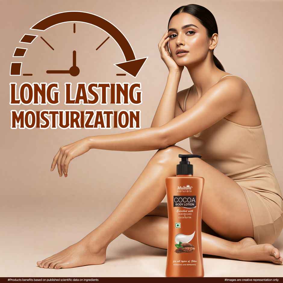 Multani Naturals Cocoa Body Lotion | Non Sticky Lightweight Formula | Moisture & Protect