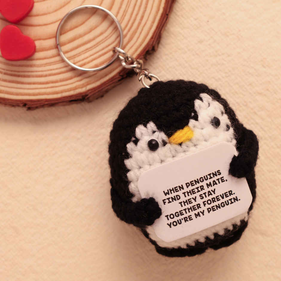 Cute Crochet Penguin Keyring | Small Gift for Loved Ones | Oye Happy