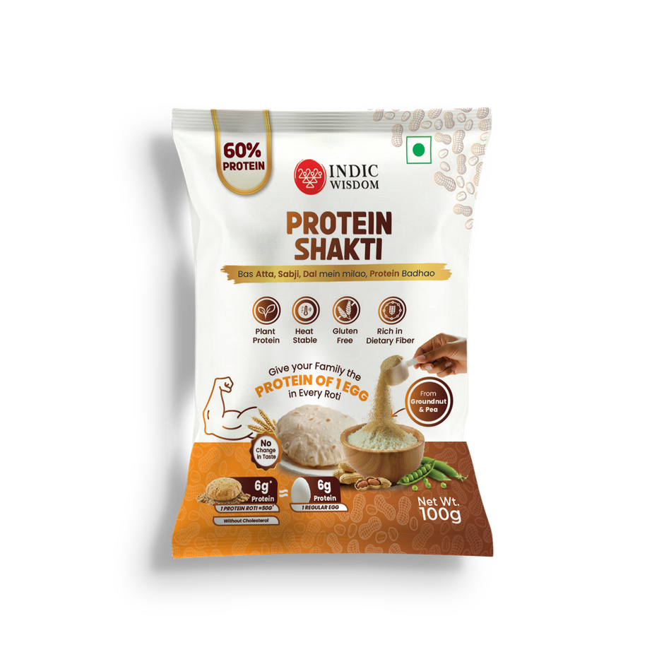 Indic Wisdom's Protein Shakti | Plant Protein for Daily Meals | Add to Atta | Daal | Subji | 6g Protein 1 Roti