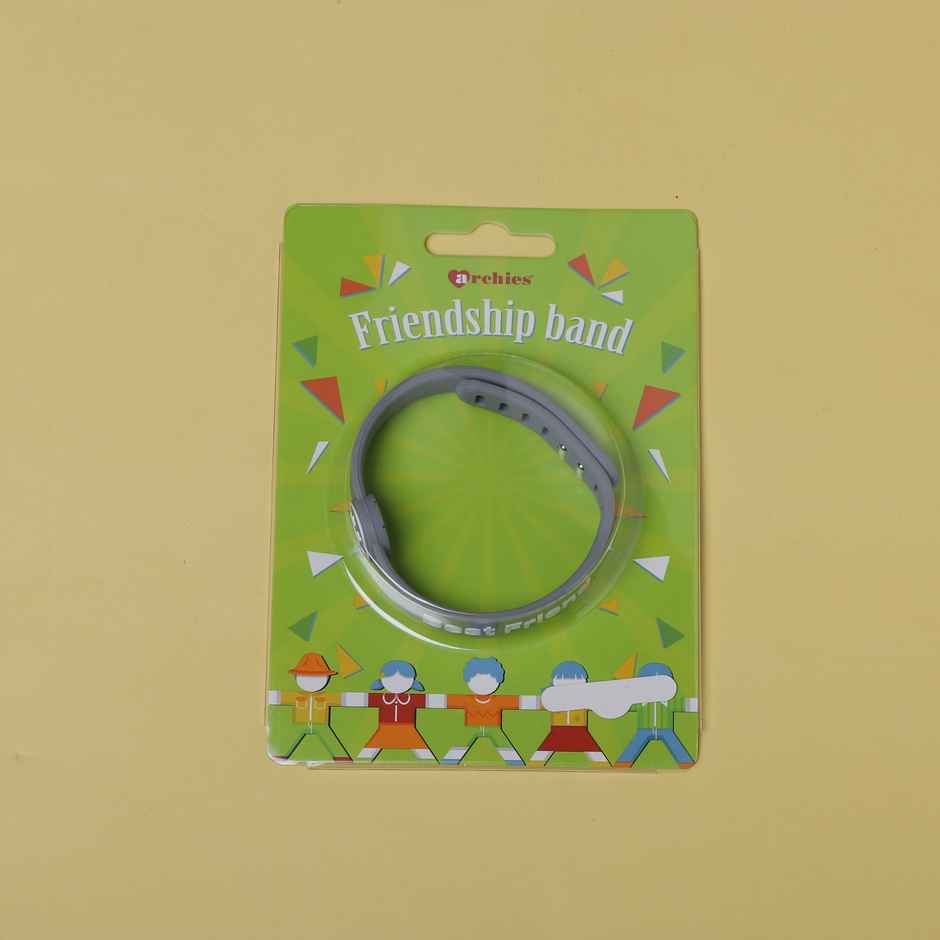 Archies Grey Rubber Bracelet Friendship Band