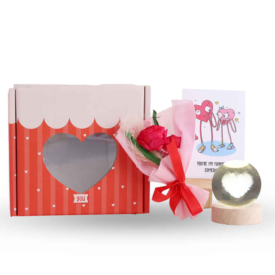 Forever Rose Bouquet with Card Easel Gift Hamper | Elegant Floral Surprise | Oye Happy