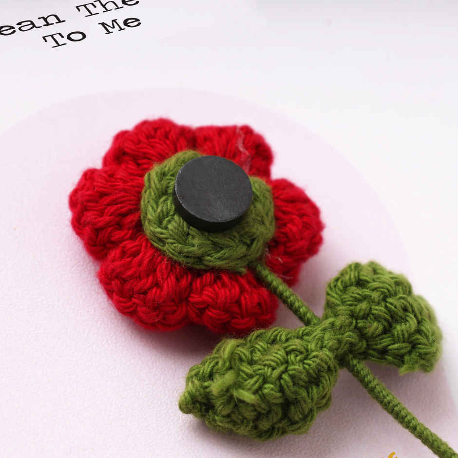 Crochet Flower Magnet Greeting Card | Happy Mail