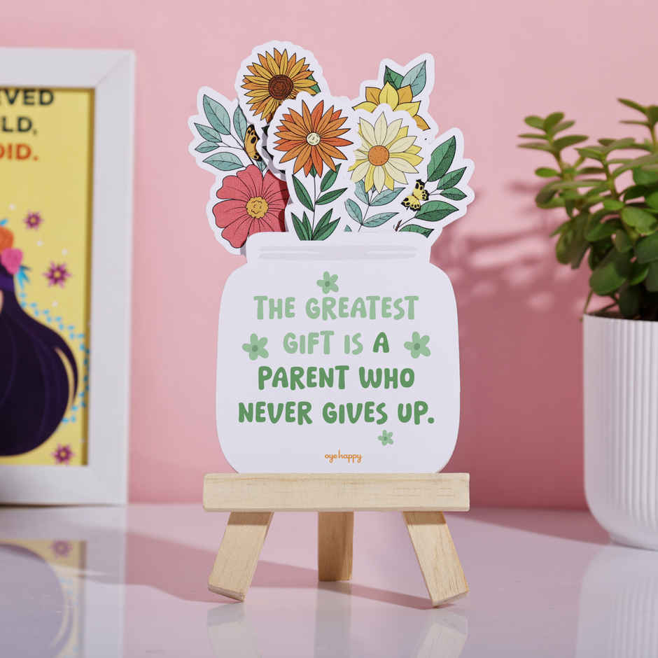 Floral Quote Easel | Motivational Desk Decor with Stand | Oye Happy
