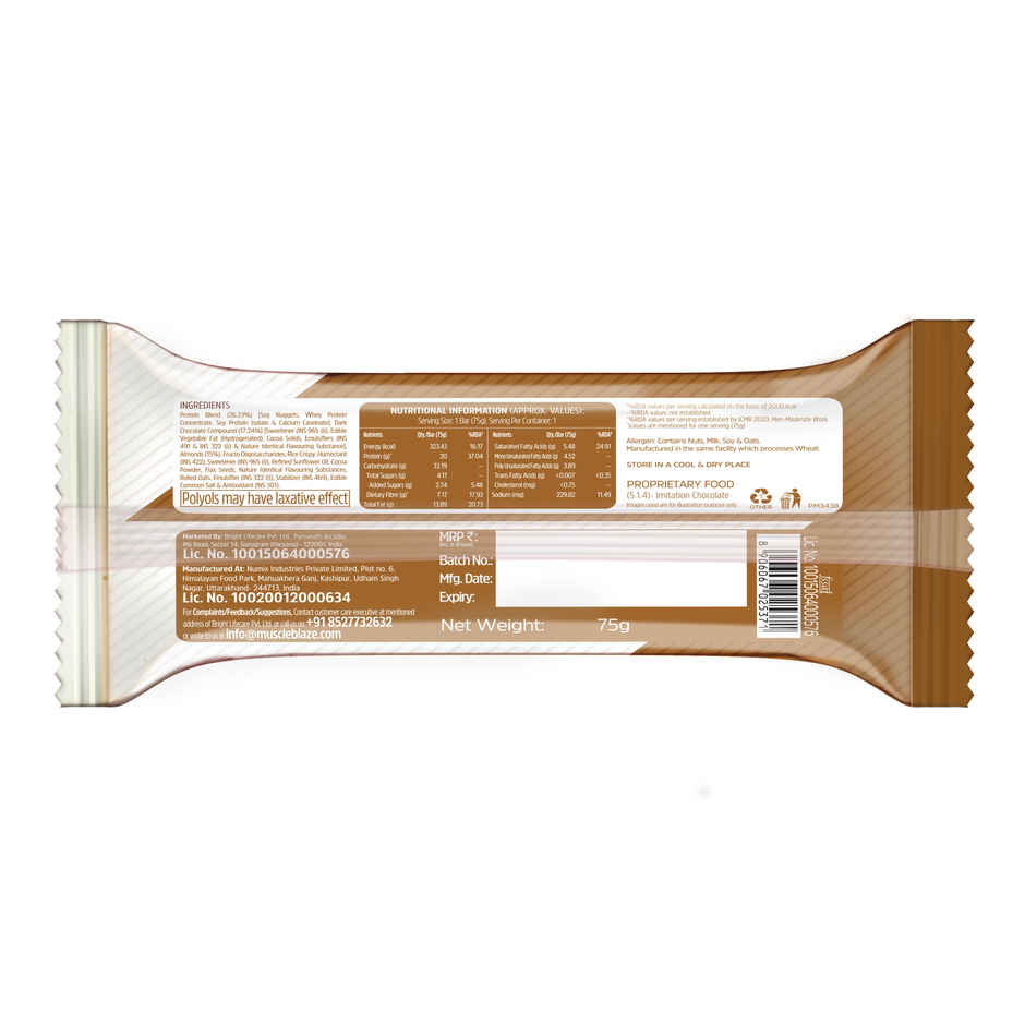 MuscleBlaze 20g Protein Bar (Choco Almond) Combo
