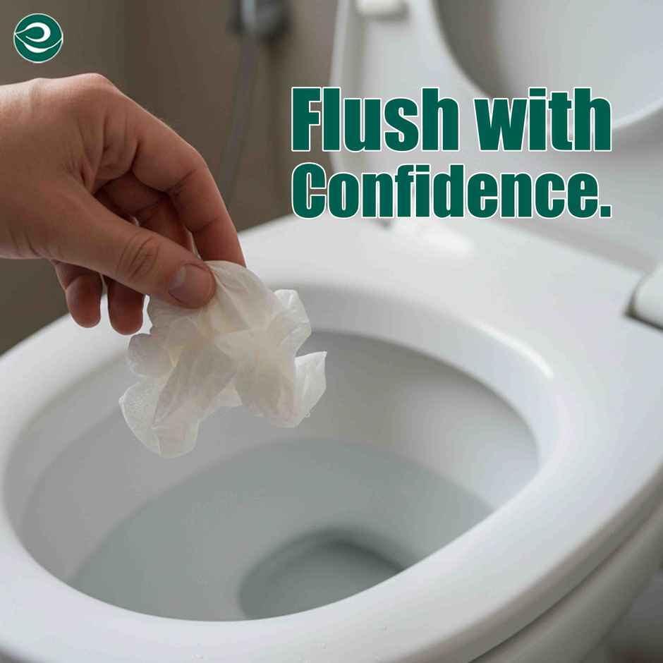 Eco Soul Flushable Extra Large Wet Toilet Wipes | 48 Wipes