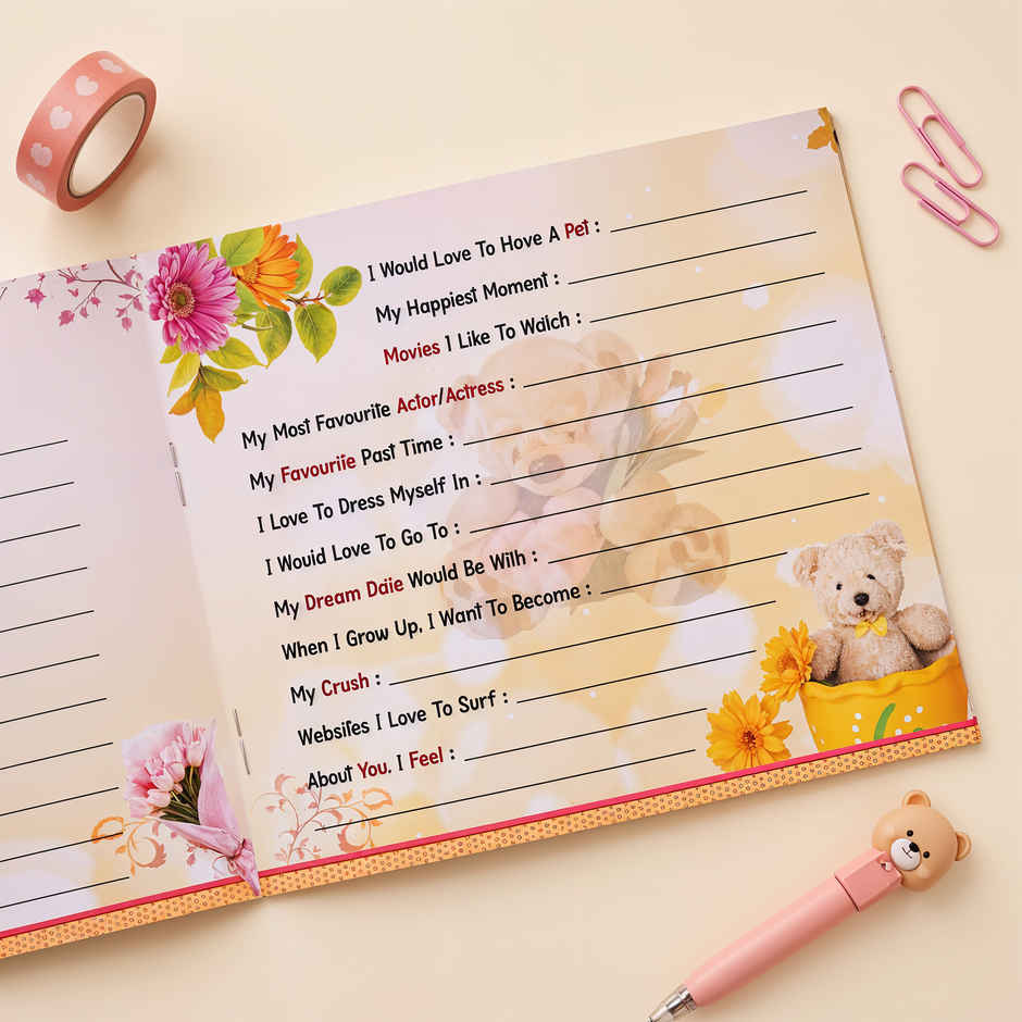 Vintage Teddy Bear Slam Book for Friends | Oye Happy