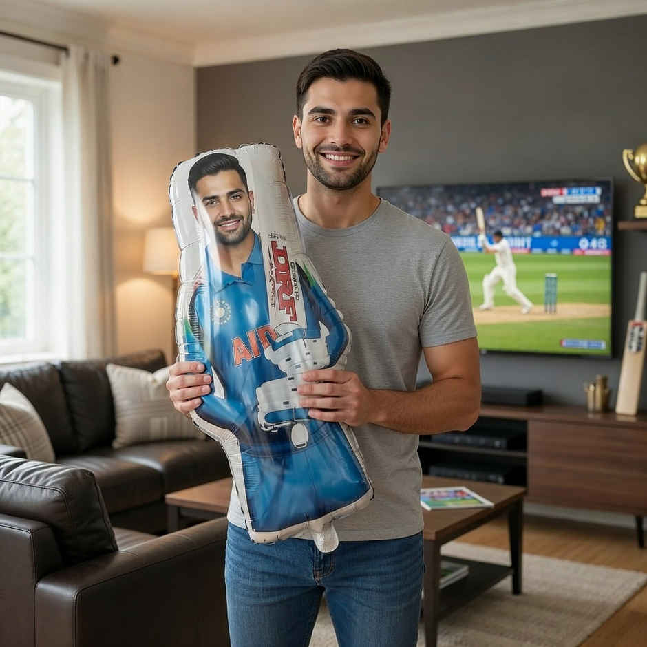 Indian Cricketer Foil Balloon | Cricket Match Party Decor | Propcon