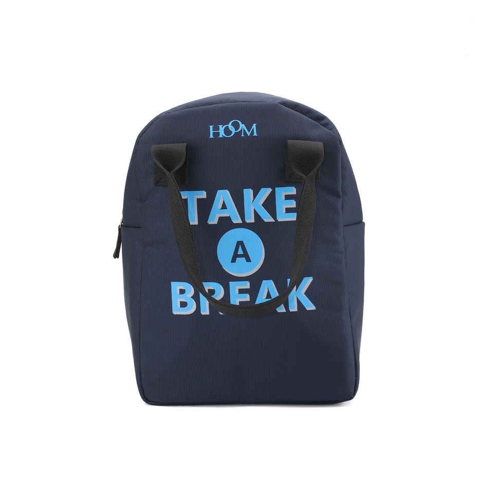 HOOM Metpet Aluminium Insulation Lunch Bag Solid Color with Quote | Blue- 8 L