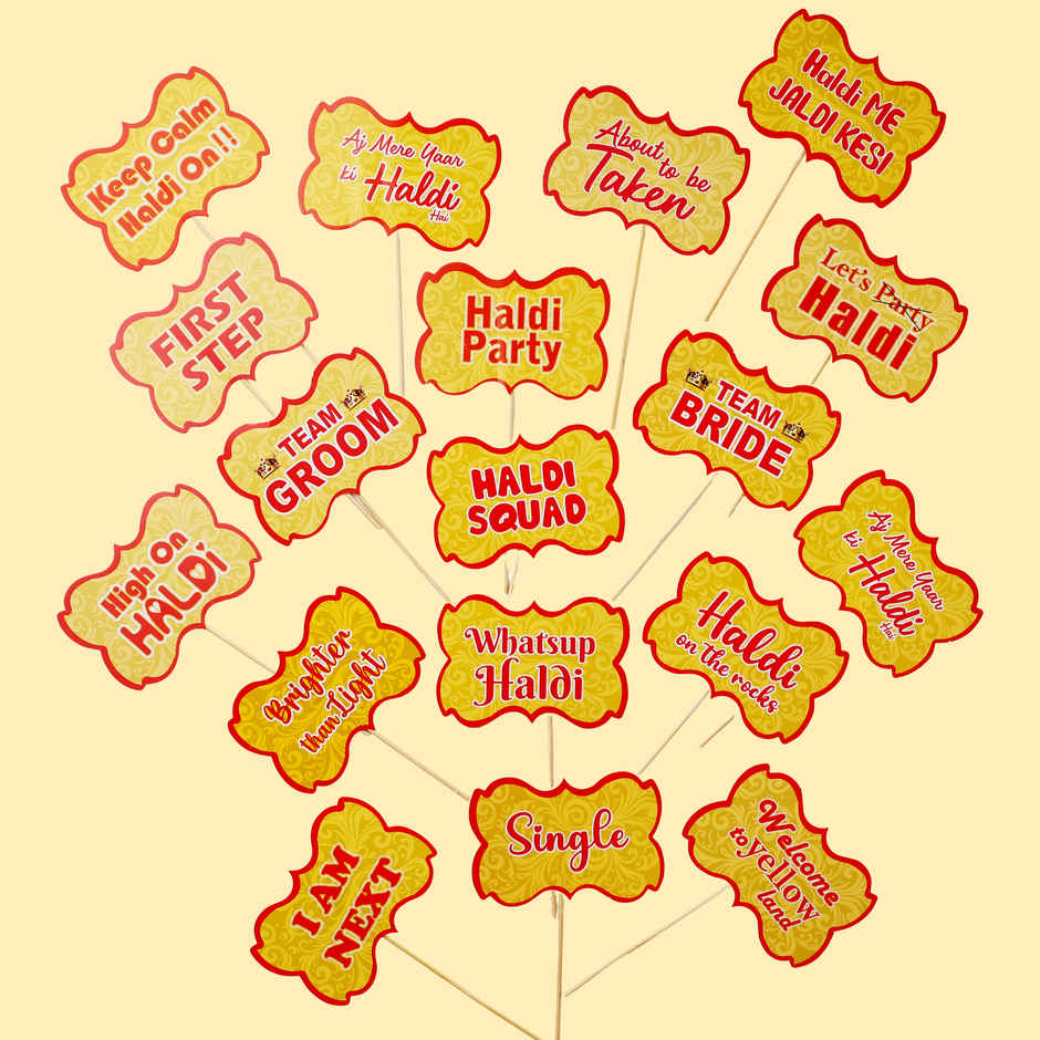 Haldi Photobooth Props Yellow Red | Propcon