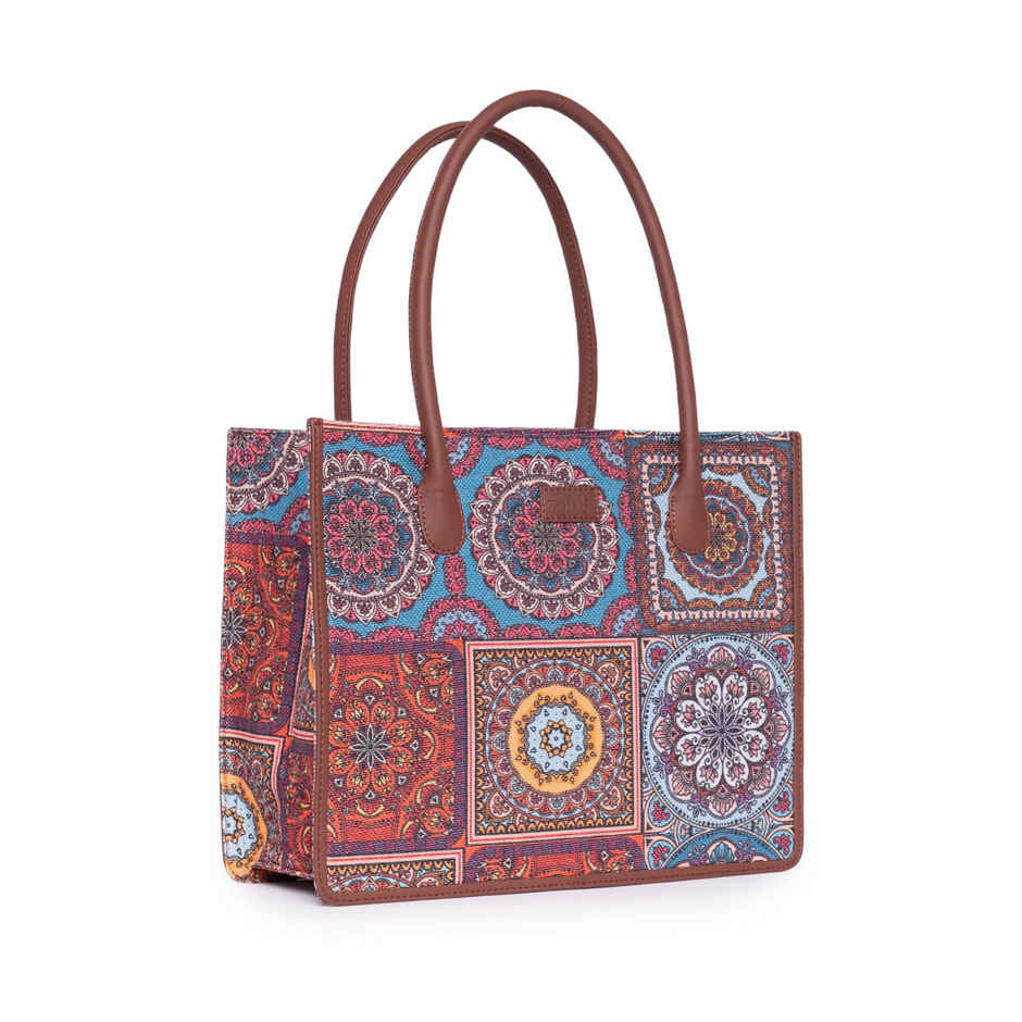 Zouk Multicolour Mandala Print Book Tote - Multicolour