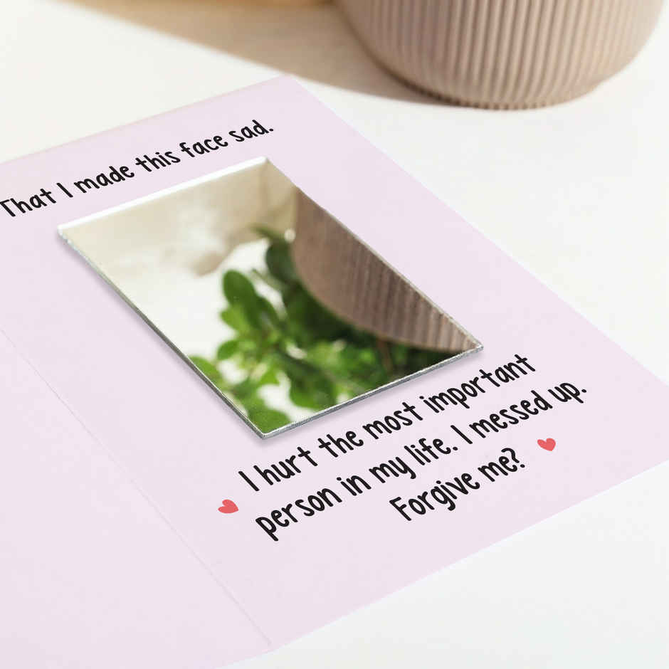 Sorry Reflective Mirror Card | Oye Happy