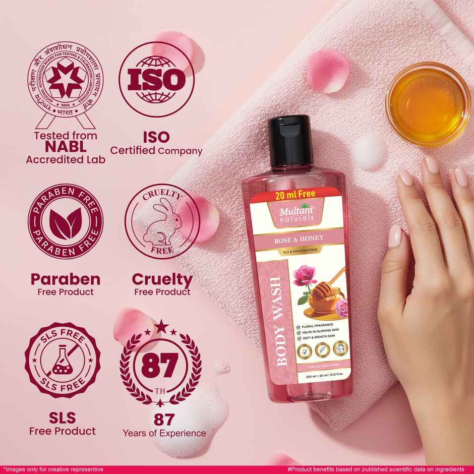 Multani Naturals Rose & Honey Body Wash