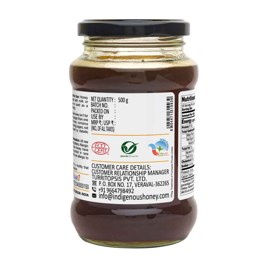 Indigenous Honey USDA Certified Organic Raw Wild Natural Honey