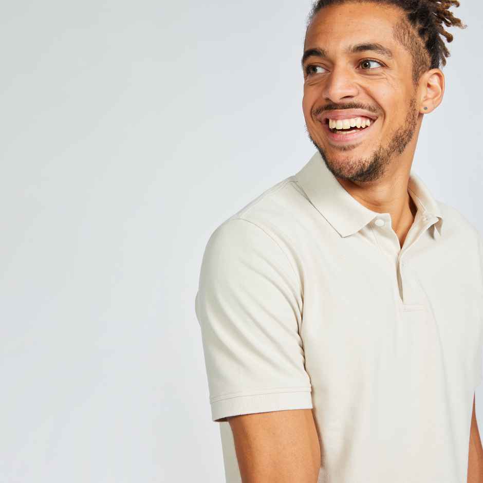 Decathon | Inesis Men's Cotton Golf T-shirt - Light Beige, S