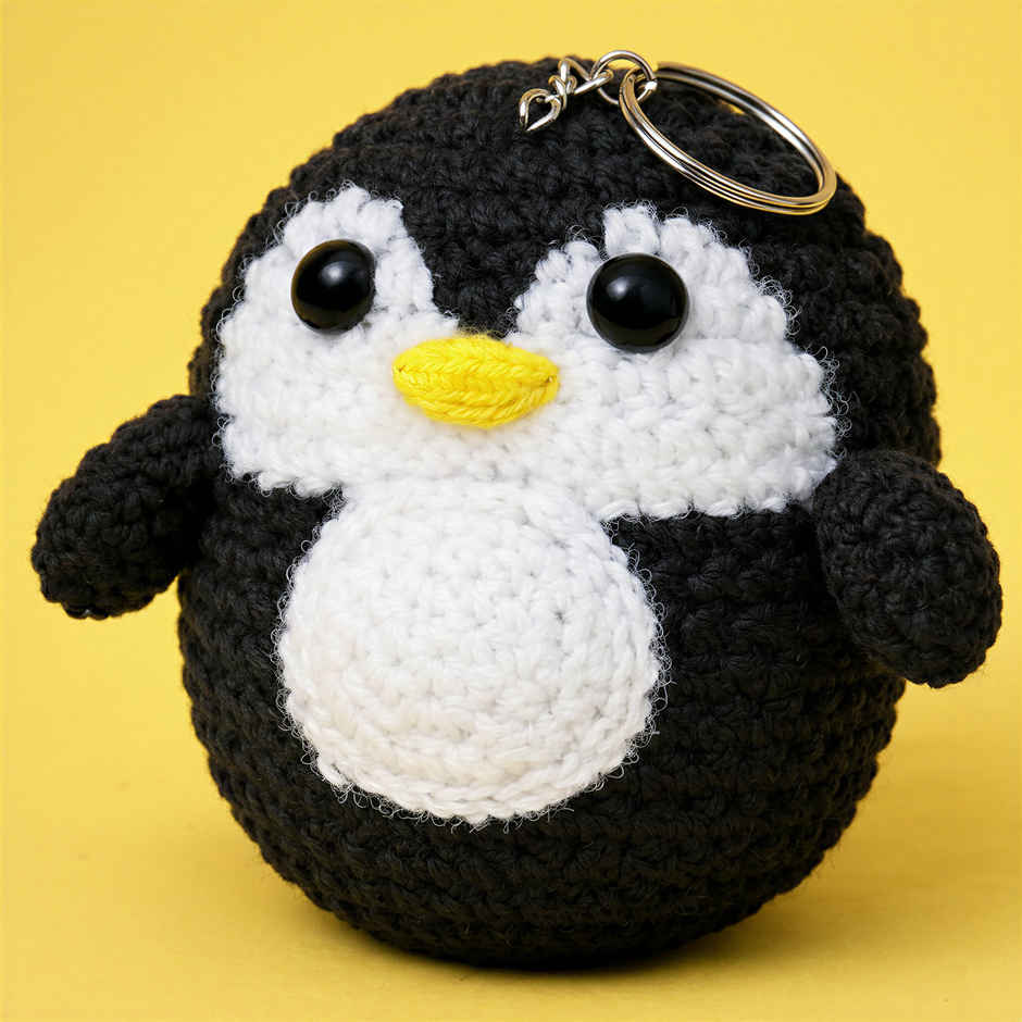 Crochet Penguin Kit | Complete Craft Set with Yarn, Hook and Pattern for Handmade Penguin|Oye Happy