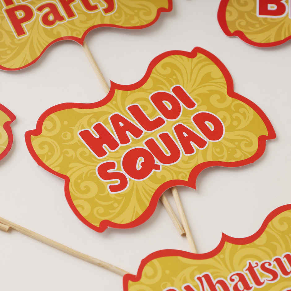 Haldi Photobooth Props Yellow Red | Propcon