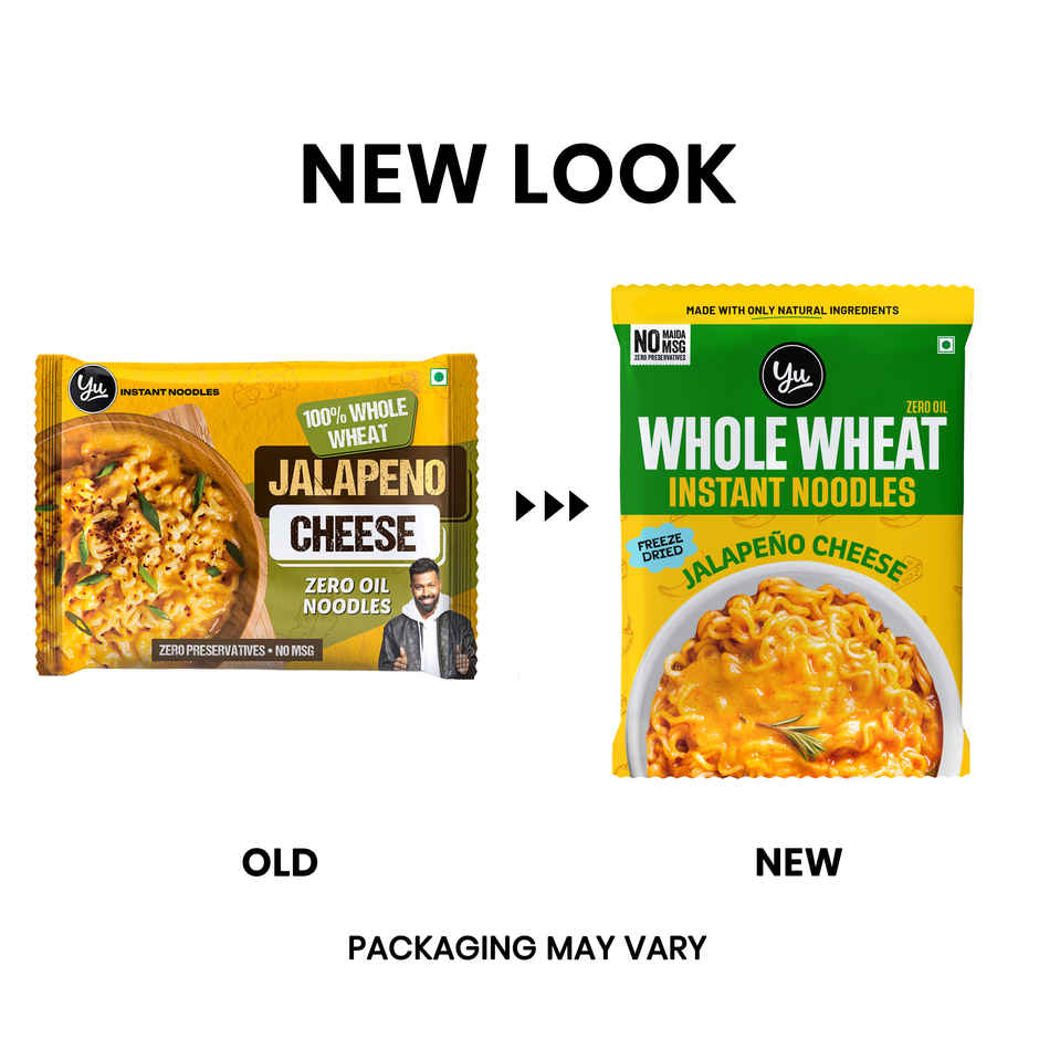 Yu Jalapeno Cheese - 100% Whole Wheat Instant Noodles | Pack Of 2