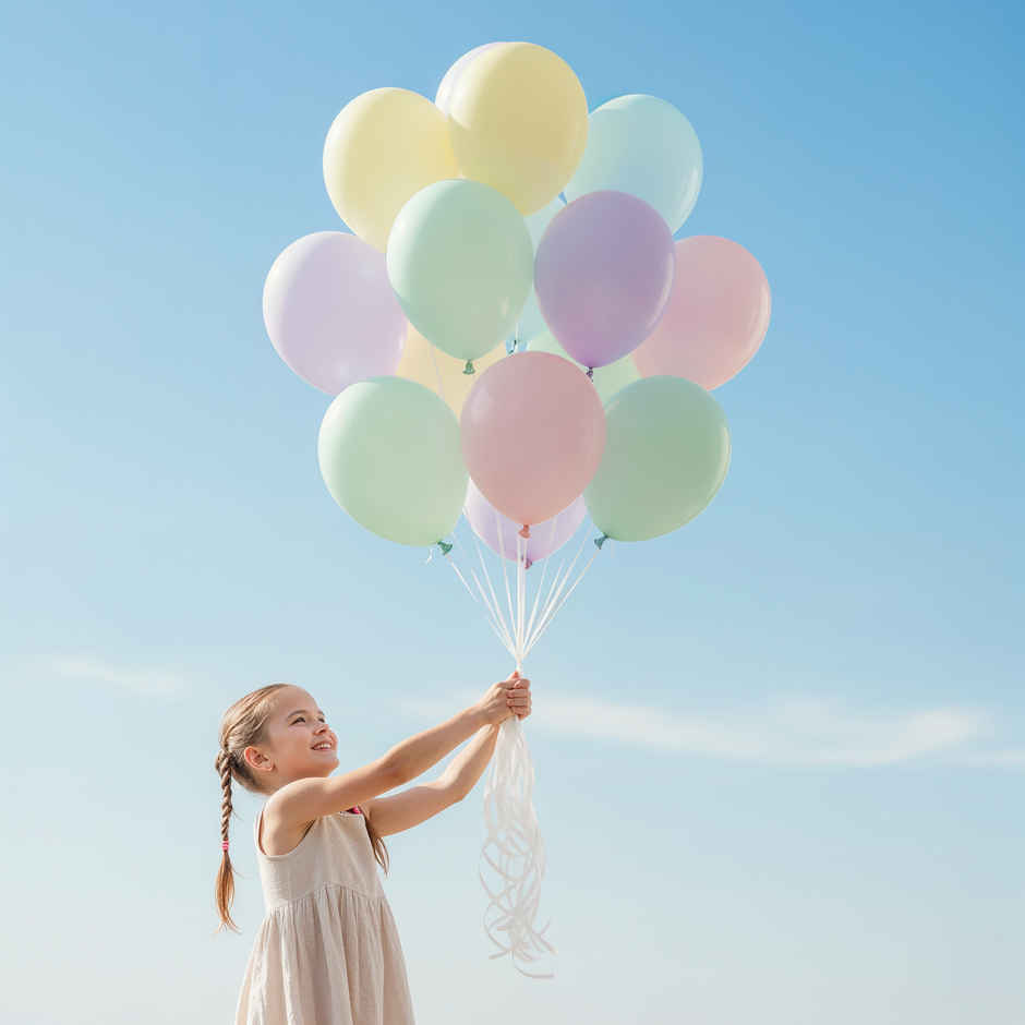 Pastel Multicolour Balloons for Birthday & Party Decoration | Pack of 25 | Propcon
