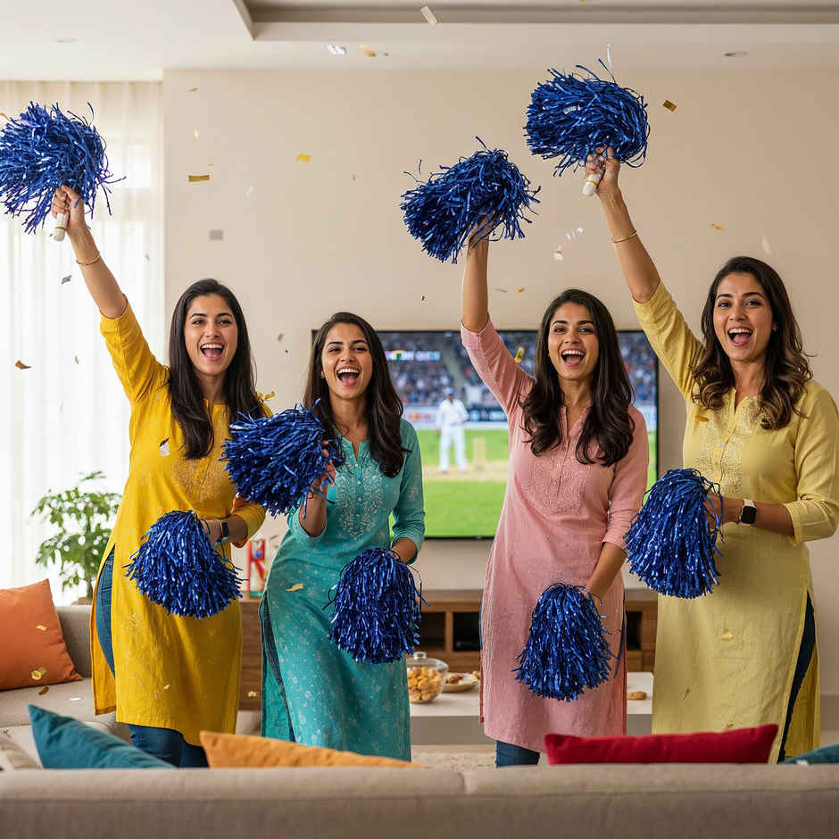 Cheerleading Pom Pom Blue Pom Poms for Cricket Match Cheering & Sports Parties | Propcon