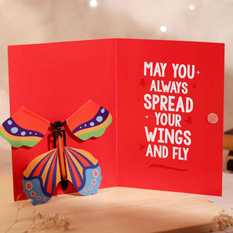 Women's Day Butterfly Card | Unique Card with a Surprise Flying Butterfly Inside | Oye Happy