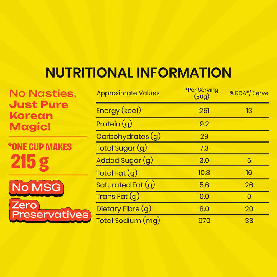 Yu Creamy Hot Sauce Korean Ramen Cup Noodles