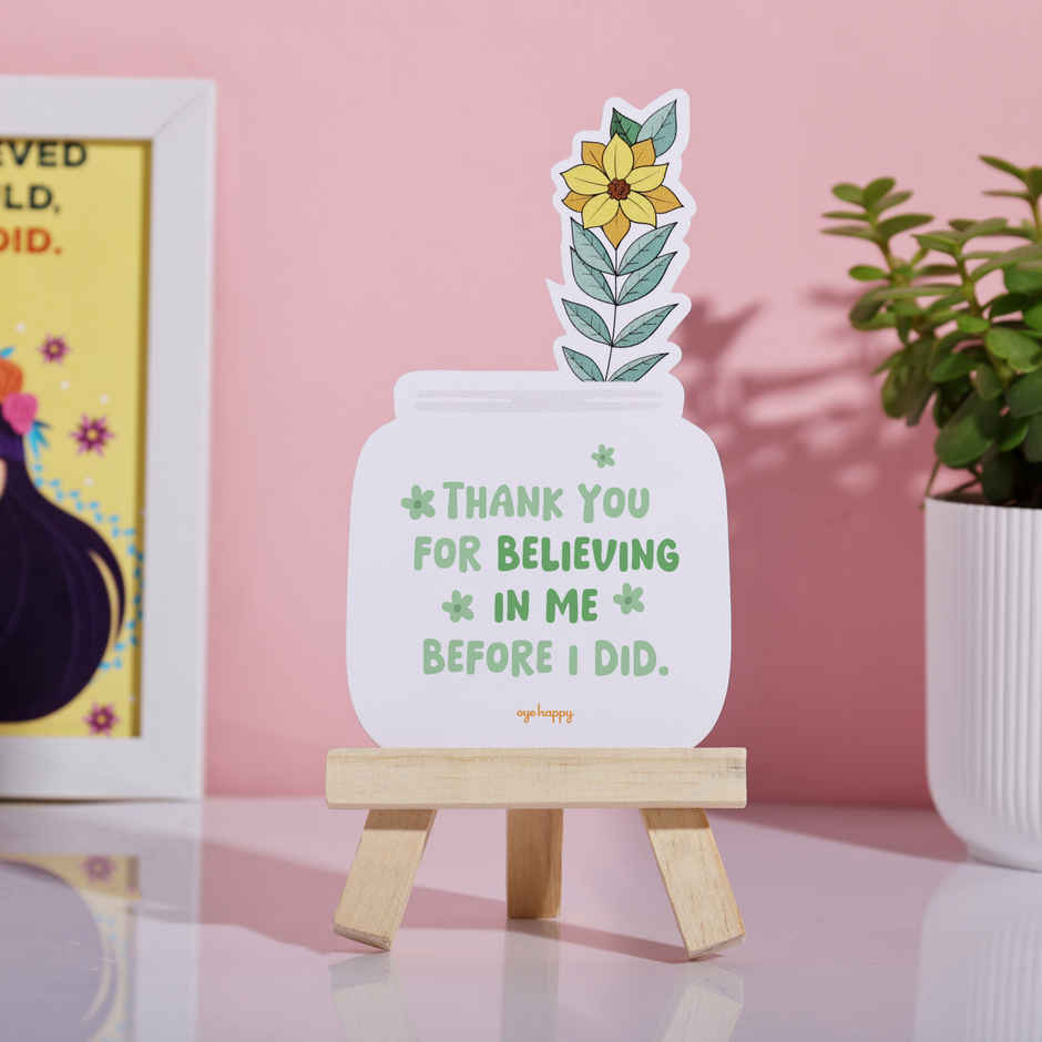 Floral Quote Easel | Motivational Desk Decor with Stand | Oye Happy