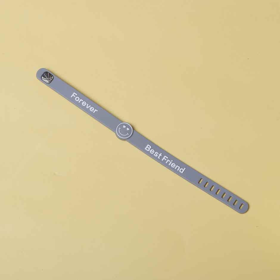 Archies Grey Rubber Bracelet Friendship Band