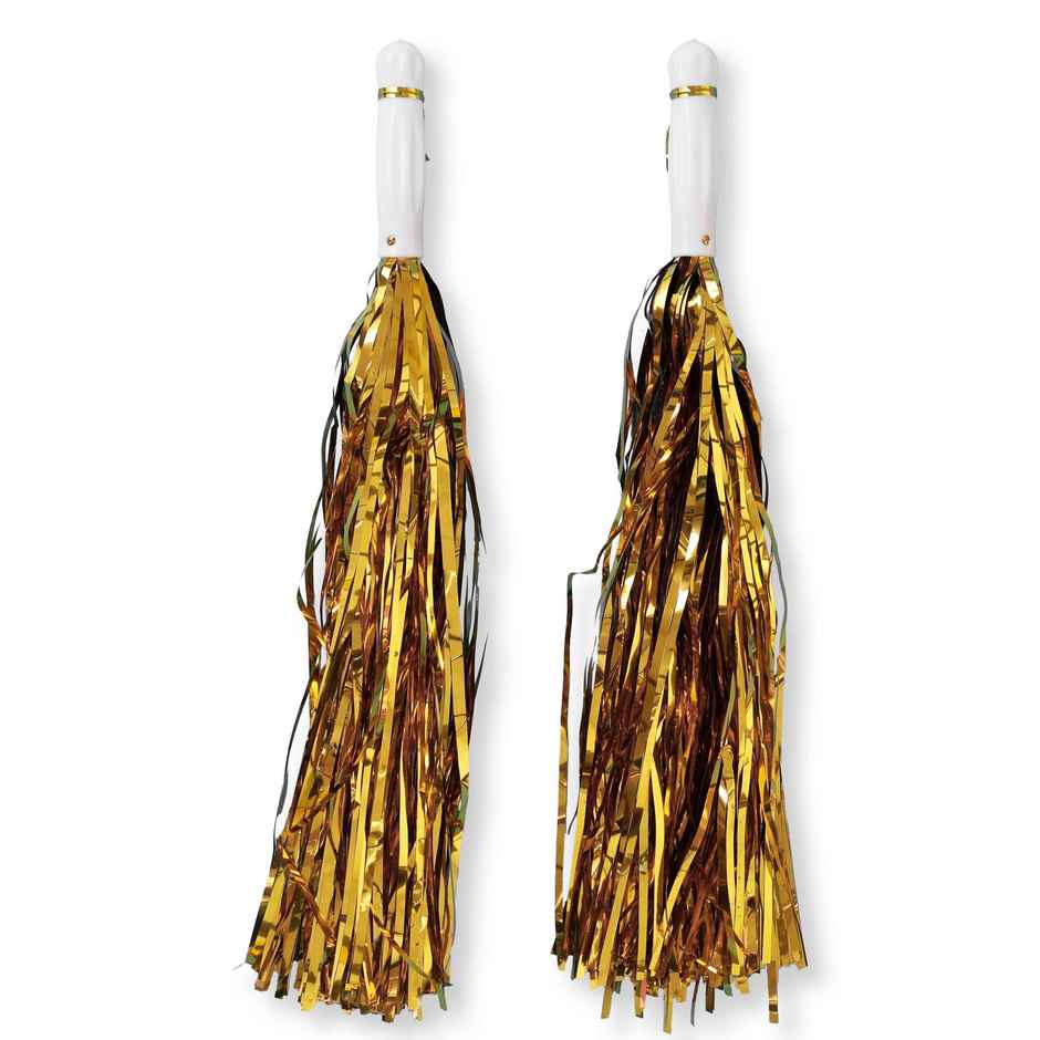 Cheerleading Pom Pom Golden | Pom Poms for Cricket Match Cheering & Sports Parties | Propcon